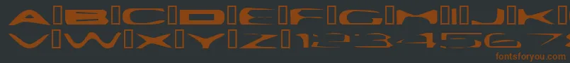 PlattmaskNormal-fontti – ruskeat fontit mustalla taustalla