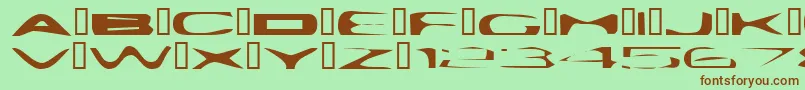 PlattmaskNormal-Schriftart – Braune Schriften auf grünem Hintergrund