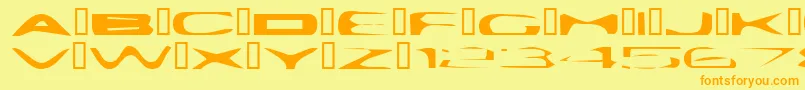 PlattmaskNormal Font – Orange Fonts on Yellow Background