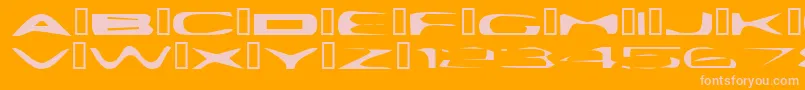 PlattmaskNormal-Schriftart – Rosa Schriften auf orangefarbenem Hintergrund
