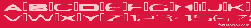 PlattmaskNormal-Schriftart – Rosa Schriften auf rotem Hintergrund