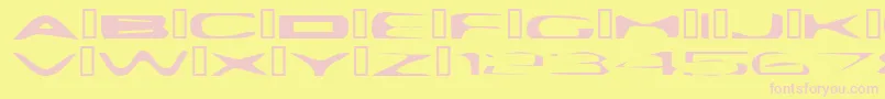 Czcionka PlattmaskNormal – różowe czcionki na żółtym tle