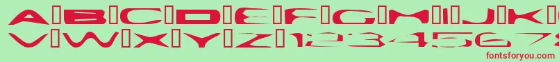 PlattmaskNormal Font – Red Fonts on Green Background
