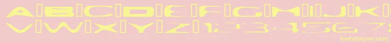 Fonte PlattmaskNormal – fontes amarelas em um fundo rosa