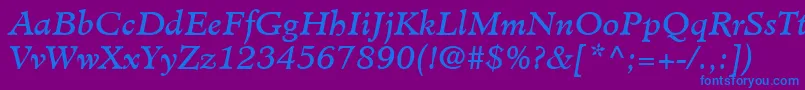 MinisterLtBookItalic Font – Blue Fonts on Purple Background