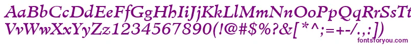 MinisterLtBookItalic Font – Purple Fonts on White Background