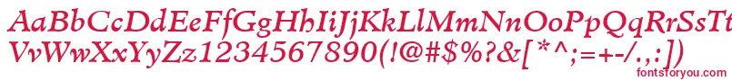 フォントMinisterLtBookItalic – 赤い文字