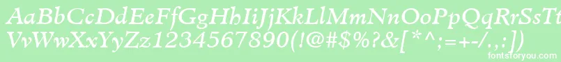 MinisterLtBookItalic Font – White Fonts on Green Background