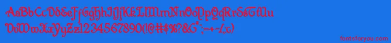 Quillswordbold Font – Red Fonts on Blue Background