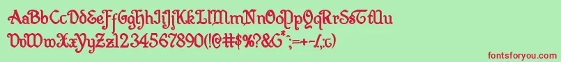 Quillswordbold Font – Red Fonts on Green Background