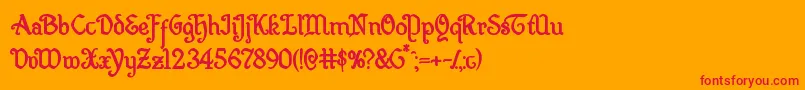 Quillswordbold Font – Red Fonts on Orange Background