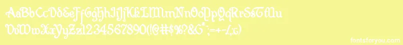 Quillswordbold Font – White Fonts on Yellow Background