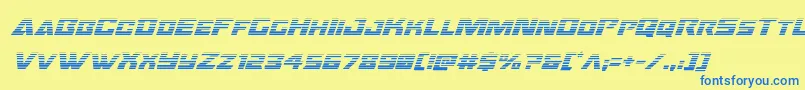 Oceanicdriftgradital Font – Blue Fonts on Yellow Background