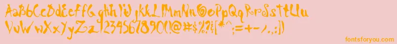 Scraa Font – Orange Fonts on Pink Background