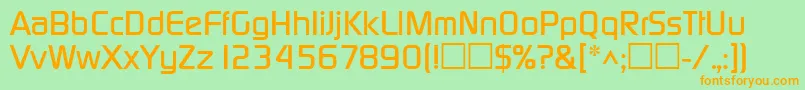 DicotmediumRegular-Schriftart – Orangefarbene Schriften auf grünem Hintergrund