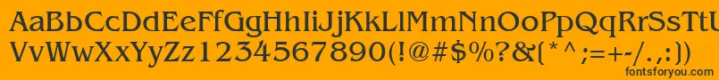 Czcionka BenguiatCyrillic – czarne czcionki na pomarańczowym tle