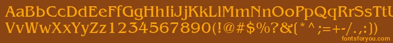 BenguiatCyrillic-Schriftart – Orangefarbene Schriften auf braunem Hintergrund