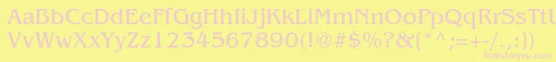 Czcionka BenguiatCyrillic – różowe czcionki na żółtym tle