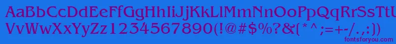 BenguiatCyrillic-Schriftart – Violette Schriften auf blauem Hintergrund