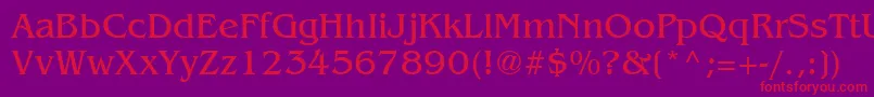 BenguiatCyrillic-fontti – punaiset fontit violetilla taustalla