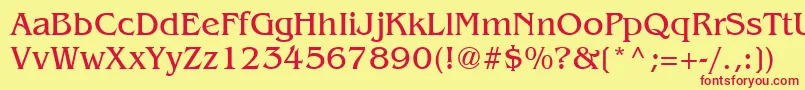 BenguiatCyrillic-Schriftart – Rote Schriften auf gelbem Hintergrund