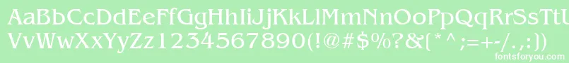 BenguiatCyrillic-fontti – valkoiset fontit vihreällä taustalla