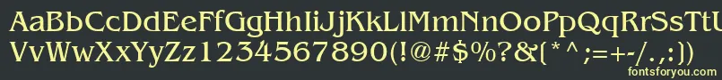 Шрифт BenguiatCyrillic – жёлтые шрифты на чёрном фоне