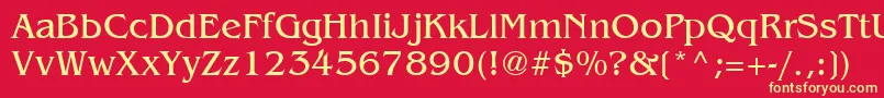 Шрифт BenguiatCyrillic – жёлтые шрифты на красном фоне