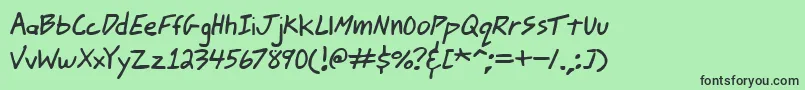 JohnnyMacScrawlBrk Font – Black Fonts on Green Background