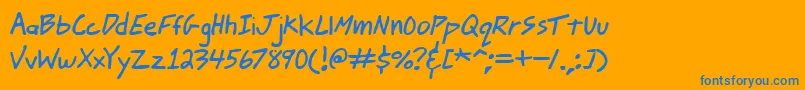 JohnnyMacScrawlBrk Font – Blue Fonts on Orange Background