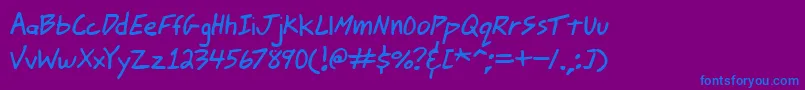 JohnnyMacScrawlBrk Font – Blue Fonts on Purple Background