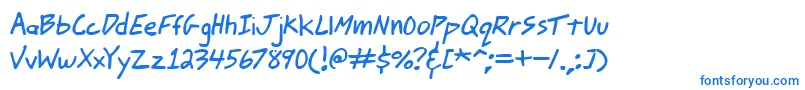 JohnnyMacScrawlBrk Font – Blue Fonts on White Background