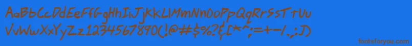 JohnnyMacScrawlBrk Font – Brown Fonts on Blue Background