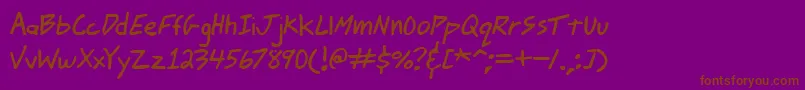 JohnnyMacScrawlBrk Font – Brown Fonts on Purple Background