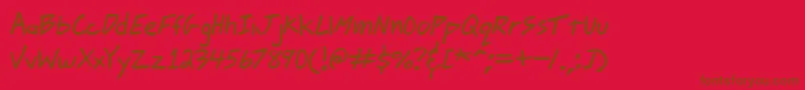 JohnnyMacScrawlBrk Font – Brown Fonts on Red Background