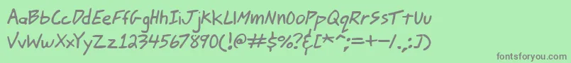 JohnnyMacScrawlBrk Font – Gray Fonts on Green Background