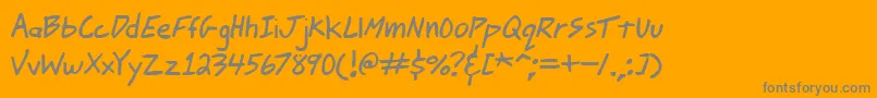 JohnnyMacScrawlBrk Font – Gray Fonts on Orange Background