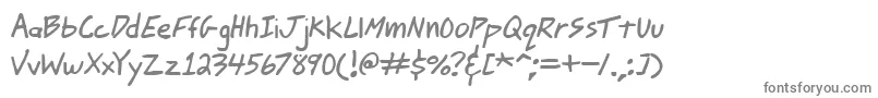 JohnnyMacScrawlBrk Font – Gray Fonts on White Background