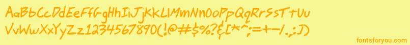 JohnnyMacScrawlBrk Font – Orange Fonts on Yellow Background