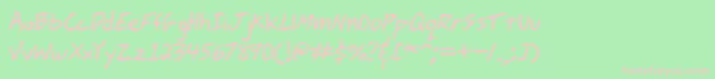 JohnnyMacScrawlBrk Font – Pink Fonts on Green Background