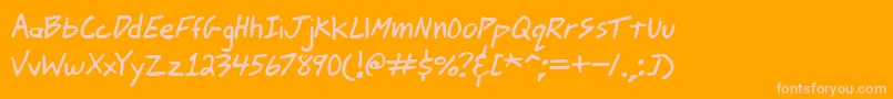 JohnnyMacScrawlBrk Font – Pink Fonts on Orange Background