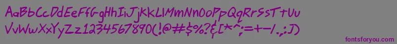 JohnnyMacScrawlBrk Font – Purple Fonts on Gray Background