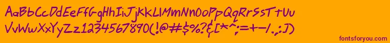 JohnnyMacScrawlBrk Font – Purple Fonts on Orange Background