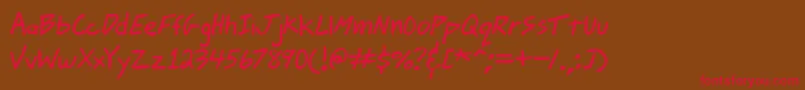 JohnnyMacScrawlBrk Font – Red Fonts on Brown Background