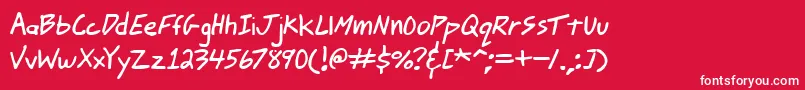JohnnyMacScrawlBrk Font – White Fonts on Red Background