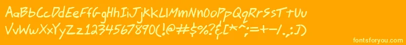 JohnnyMacScrawlBrk Font – Yellow Fonts on Orange Background
