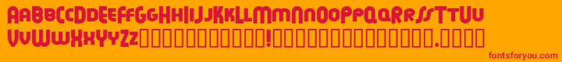 Feuen ffy-Schriftart – Rote Schriften auf orangefarbenem Hintergrund