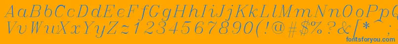 Italicc Font – Blue Fonts on Orange Background