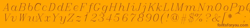 Italicc-Schriftart – Braune Schriften auf orangefarbenem Hintergrund