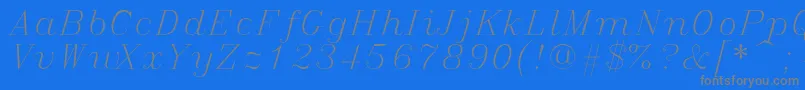 Italicc-Schriftart – Graue Schriften auf blauem Hintergrund